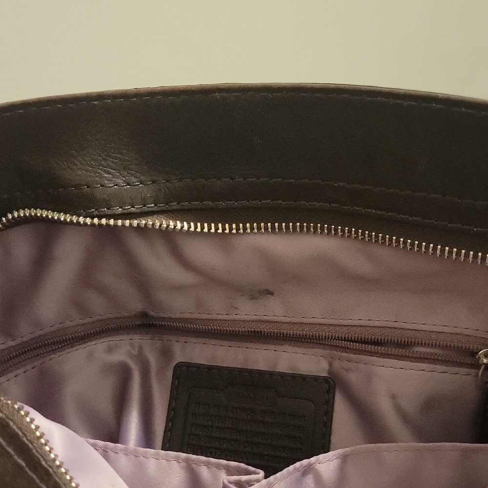Elegant Brown Leather Women Coach Bag